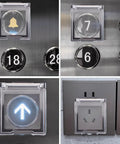 Elevator control panel with 2 Pack PC Power Button Covers, Dustproof Safety Push Button Guards for Computers, Dishwashers, Elevators