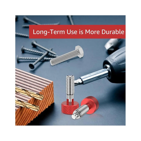 Spring Plunger Quick Release Pins Kit, 8 Piece Set With Knurled Stainless Steel M6 Lock Pins, tools and screws on a table