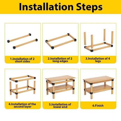 Heavy Duty 3-Way Corner Bracket Kit For 4x4 And 2x4 Woodwork installation steps showing frame assembly for workbench.