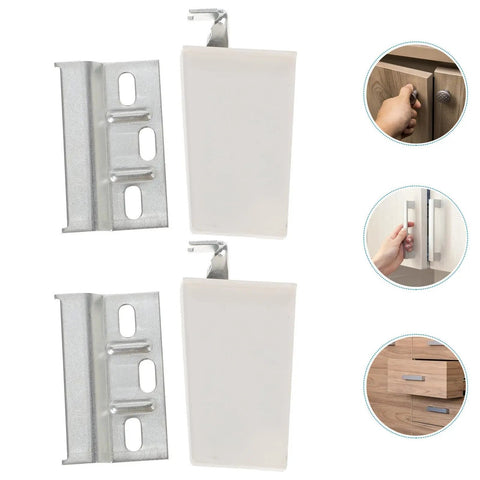 Four Piece Cabinet Hanging Hardware Hinges Set For Kitchen Wall Mounts With Thickened ABS And Iron Corner Construction Durable