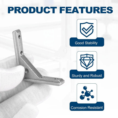 L Shape Corner Bracket Set For T Slot Inside Joints Built Tough From Aluminum Alloy For 2020 Series Extrusion Profiles panel mount