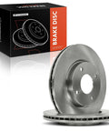 Heavy Duty Front Vented Disc Brake Rotors Two Pack Measures 11.02 Inches for Nissan Cube Sentra Versa 2007 to 2014.