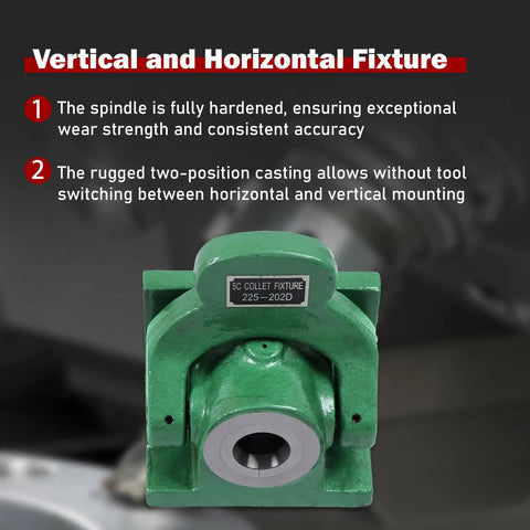 Green 5C Collet Chuck Vertical And Horizontal Fixture Beefy Heavy Duty For Milling Drilling And Tapping without tool switching
