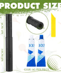Carbon Fiber Golf Club Extension Rods Kit with adhesive, 0.55 inch size, spiral design, product size dimensions.