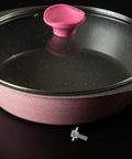 Pot lid with pink handle and 40 Piece M5 Stainless Steel Screws For Pot Lid Handles With Washers And Silicone Gaskets Heat Resistant Fixing Bolts