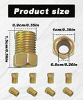 Brass Inverted Flare Brake Line Fittings Kit 12 Pieces Three Eighths Inch With Twenty Four Threads Four Unions And Eight Nuts For Three Sixteenths Inch Brake Line Tube Rust Resistant Beefy Heavy Duty Auto Hardware size chart