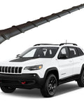 Jeep Cherokee 2014 2021 Rubber Antenna Mast Replacement, 8 Inch Internal Copper Coil, car in background with antenna detail
