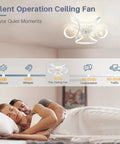 Dope Ceiling Fan With Light Low Profile Flush Mount Bladeless 6 Speeds Dimmable 3 Color Temperatures App And Remote Control
