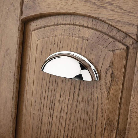 Chrome Bin Cup Drawer Pulls 3 Inch Center Spacing 76mm Cabinet Handles 25 Pack For Kitchen Cupboards Bedroom Dressers Bathroom