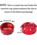 Rear Brake Fluid Reservoir Cap With CNC Aluminum Alloy Body Dope Look Gold Finish Oil Cap Cylinder Cover For Motorcycle Accessories Universal Replacement Fits Yamaha Kawasaki Suzuki Honda, small size dimensions labeled.