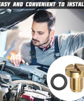 Solid Gear Car Radiator Coolant Expansion Tank Bleeder Screw With Tough Rubber O Ring Seal And Heat Resistant Copper Build For Hassle Free BMW X3 X5 325i Engine Cooling Fix Up, shown with rubber gasket.