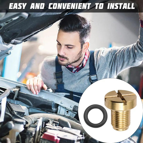 Solid Gear Car Radiator Coolant Expansion Tank Bleeder Screw With Tough Rubber O Ring Seal And Heat Resistant Copper Build For Hassle Free BMW X3 X5 325i Engine Cooling Fix Up, shown with rubber gasket.