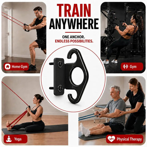 Unshakeable Heavy Duty Steel Wall Mount Anchors For Resistance Bands And Intense Daily Grinds Secure One Piece Build keeps home gym stable for various exercises.