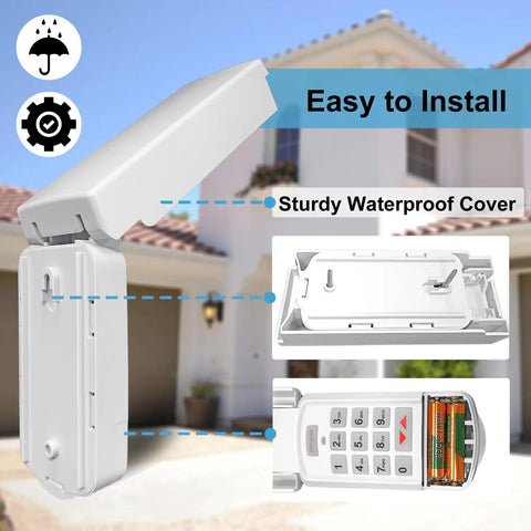 Garage Door Opener Keypad Replacement For Intellicode And DIP Switch Openers, Wireless Keyless Entry, Weatherproof Design