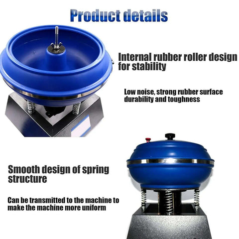 Dope Tumbler Polishing Machine For Jewelry And Gems, Bench Top Vibratory Polisher Grinder 120W Mini 12L front view