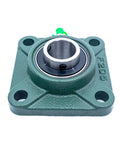 Pillow Block Bearing 1 Inch Bore Set Of 2 UCF205 16 Square Flange Mounted Cast Iron Housing With Chrome Steel Ball Bearings Built Tough For Heavy Duty Use, green cast iron square flange mounted bearing