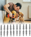 Rock Solid 10 Piece Double End Screwdriver Bit Set Made From High Speed Steel With Hex Shank For Electric Drills And Hammers Plus CNC Machined Hardware Tool Kit For Tough Jobs, 10 double-ended bits