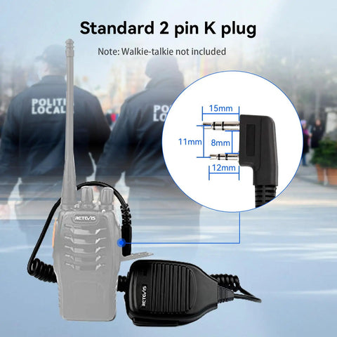 Shoulder Microphone For Two Way Radios Universal Walkie Talkie Mic With 2 Pin K Plug Compatible With UV5R 5RM 888S Kenwood