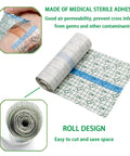 Aftercare Bandage Roll For Tattoos 8 Inch By 2 Yard Waterproof Transparent Film shows roll and application on skin.