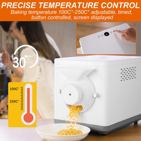 Automatic Electric Coffee Bean Roaster Machine With Built In Timer And Adjustable Temp Dial 100 To 250c 1 5kg Capacity dispensing beans.