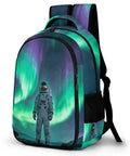 Dope Aurora Astronaut Print Unisex Backpack with large capacity for everyday carry, lightweight polyester daypack for school travel commute