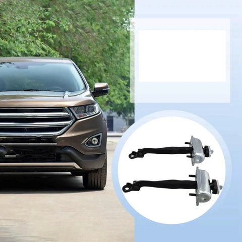 Door Check Hinge Strap For Edge 2015 Through 2020 Front Left And Right 2 Pack Durable Metal ABS Construction Limit Door Opening To Prevent Injuries And Scrapes FT4BR23552AB shown next to Edge SUV.