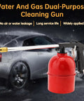Rugged Pneumatic Cleaning Spray Gun With 6mm Nozzle And 750ml Aluminum Cup showing red reservoir for auto detailing.