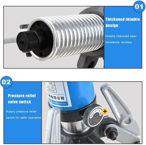 Heavy Duty Hydraulic Bearing Puller Wrench 15 Ton Rock Solid Gear Extractor Tool shows thickened thimble and pressure relief valve design.