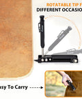 Multi-Function Scribing Tool For Woodworking And DIY Projects showing rotatable tip and pocket clip for easy carrying.