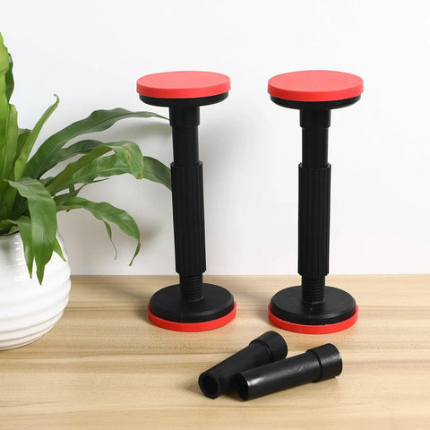 Two Pack Adjustable Furniture Legs for Cabinets and Sofas with Nylon Leveling Feet Anti Slip Pads Heavy Duty Load Bearing on table