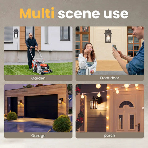 Porch Light Outdoor Dusk To Dawn With Built In GFCI Outlet 2 In 1 Wall Light IP44 Waterproof Anti Rust for multi scene use