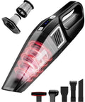 Beast Mode 9000 Pa Cordless Handheld Vacuum showing filter and nozzles, designed for efficient cleaning in cars and homes.