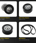 Ultimate Drive Belt Tensioner Idler Pulley Serpentine Kit For Hyundai Sonata Santa Fe Sport And Kia Optima Models That Rock The Road With Precision Fitment In 24L Engines. belt tensioner idler pulleys and serpentine belt set