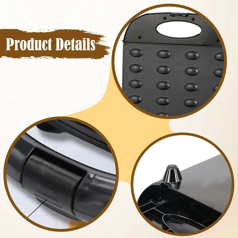 Close-up of High Performance Electric Nut Press For Cooking, featuring sturdy steel frame and Bakelite handle details.