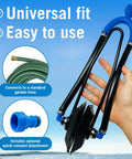 Hand holding Dual Flow Water Muffs For Outboard Motors, Dockside Ready Double Sided Engine Flush Kit With Hose Adapter