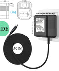 Side view of 12V Power Adapter For Drinkwell 360 Water Fountain Dog And Cat with 59 inch cord and fireproof safety features.