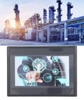 7 Inch HMI Display Panel With TFT LCD 12 Inputs 8 Outputs FX3U 20 40 48MRT Compatible Easy Install Plug and Play Ready ARM9 Processor IP65 Rugged Industrial Touch Panel For Automation shown with factory scene