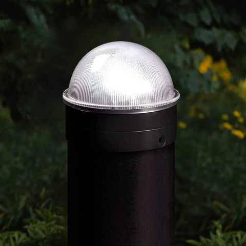 Summit Chain Link Solar Post Cap Black With High Output LED Lights Up Automatically At Night Fits 1 7/8 In To 3 In Posts