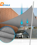 12 Foot By 14 Foot Sun Shade Sail Rectangle Outdoor Canopy UV Block Sunshade For Patio Backyard Porch Deck Garden Pergola Gray