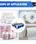Top Notch Commercial Tissue Paper Production Equipment Built For Hustling Startups Running This Mini Toilet Roll Maker Machine To Crank Out Reliable Household Hygiene Products Straight Up showcasing various tissue rolls and production unit.