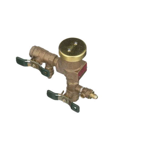 Anti Siphon Pressure Vacuum Breaker With Quarter Turn Shutoff And Tee Handles One Half Inch Beefy Bronze Body top view