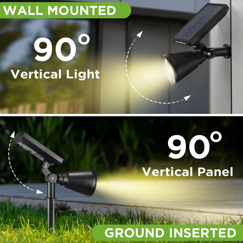 Dope Outdoor Solar Lights Pack Of 6 Waterproof Garden Pathway Spotlights Wall Mounted and Ground Inserted Illustration