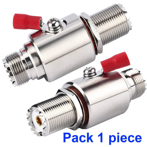 UHF Lightning Arrestor And Surge Protector For PL259 To SO239 Bulkhead Connectors, UHF Female To UHF Female, Pack 1 piece