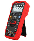 UT161B True RMS Digital Multimeter Workhorse with 6000 Counts and 1000V AC DC NCV, red handheld device on stand.