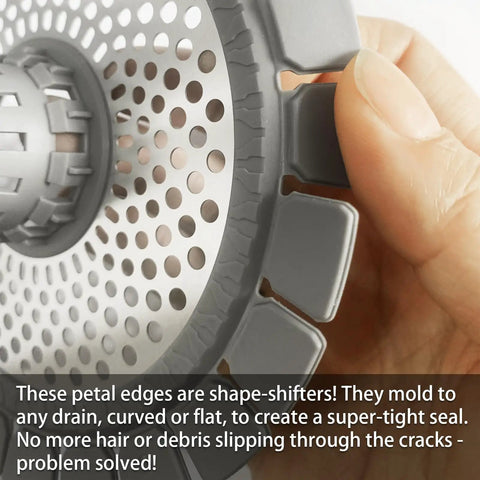 Close-up view of the Two Pack Stainless Steel Drain Hair Catcher for Bathtub and Shower, highlighting the mesh and grip design.