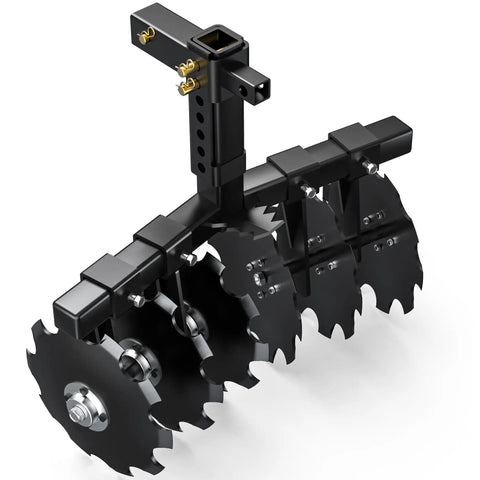 Heavy-Duty 28 Inch Disc Plow Harrow With Universal 2 Inch Receiver Hitch Pull-Behind Plow For Tractor ATV UTV Adjustable Height