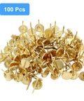 Top Shelf Gold Flat Head Thumb Tacks 100 Pack Kickin Push Pins For Bulletin Boards, solid metal push pins 11x17mm.