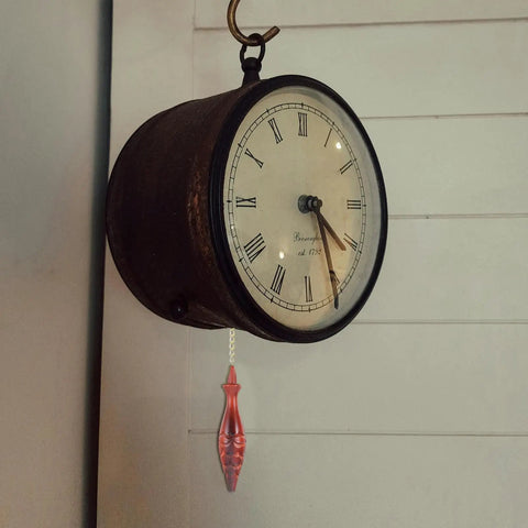 Vintage-style wall clock with Roman numerals, featuring Cuckoo Clock Hammer Replacement Set Of 2, 5.9 Inch Vintage Pendulum Accessory