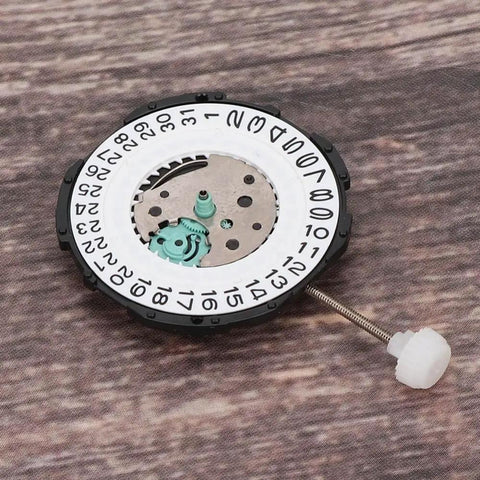 Three Hands Quartz Watch Movement With Double Calendar Kit for Pro Repair and DIY Enthusiasts, Durable Metal Construction