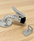 Top Notch Marine Door Stopper With 90 Degree Holder And Rubber Tip For Boats Rvs Campers To Keep Doors Locked Stable Using Durable Stainless Steel. Metal door holder with rubber tip and mounting plate.